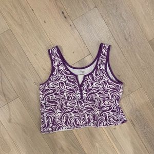 purple/white swirl design tank top